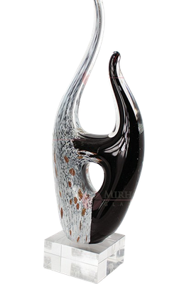 Escultura Negro Blanco y Dorado 23cm