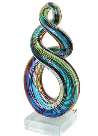 Escultura Multicolor en Base 19cm