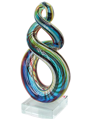 Escultura Multicolor en Base 19cm