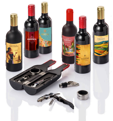 Set de 3 Accesorios de Vino en Forma de Botella