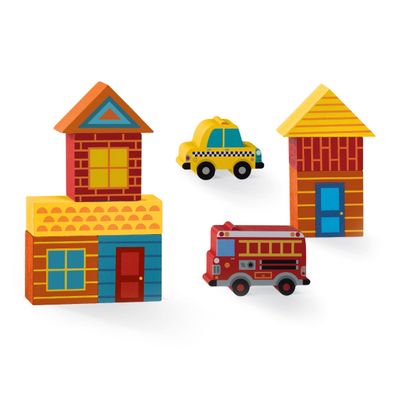 Build And Play Mini Wood Blocks Busy City