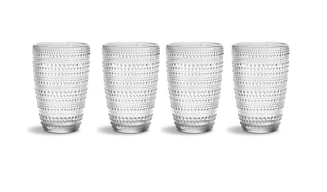 Set de 4 Vasos Altos Pearls Transparentes
