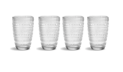 Set de 4 Vasos Altos Pearls Transparentes