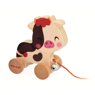 Farm Wooden Pull Along Cow