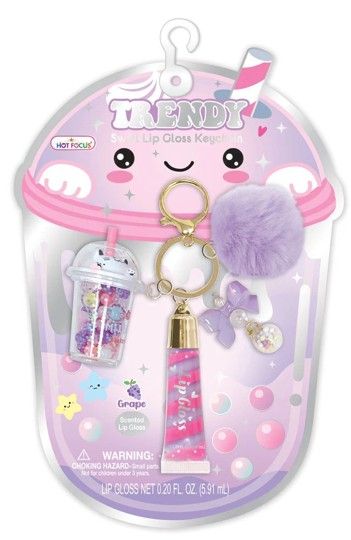 Trendy Lip Gloss Key Chain Boba