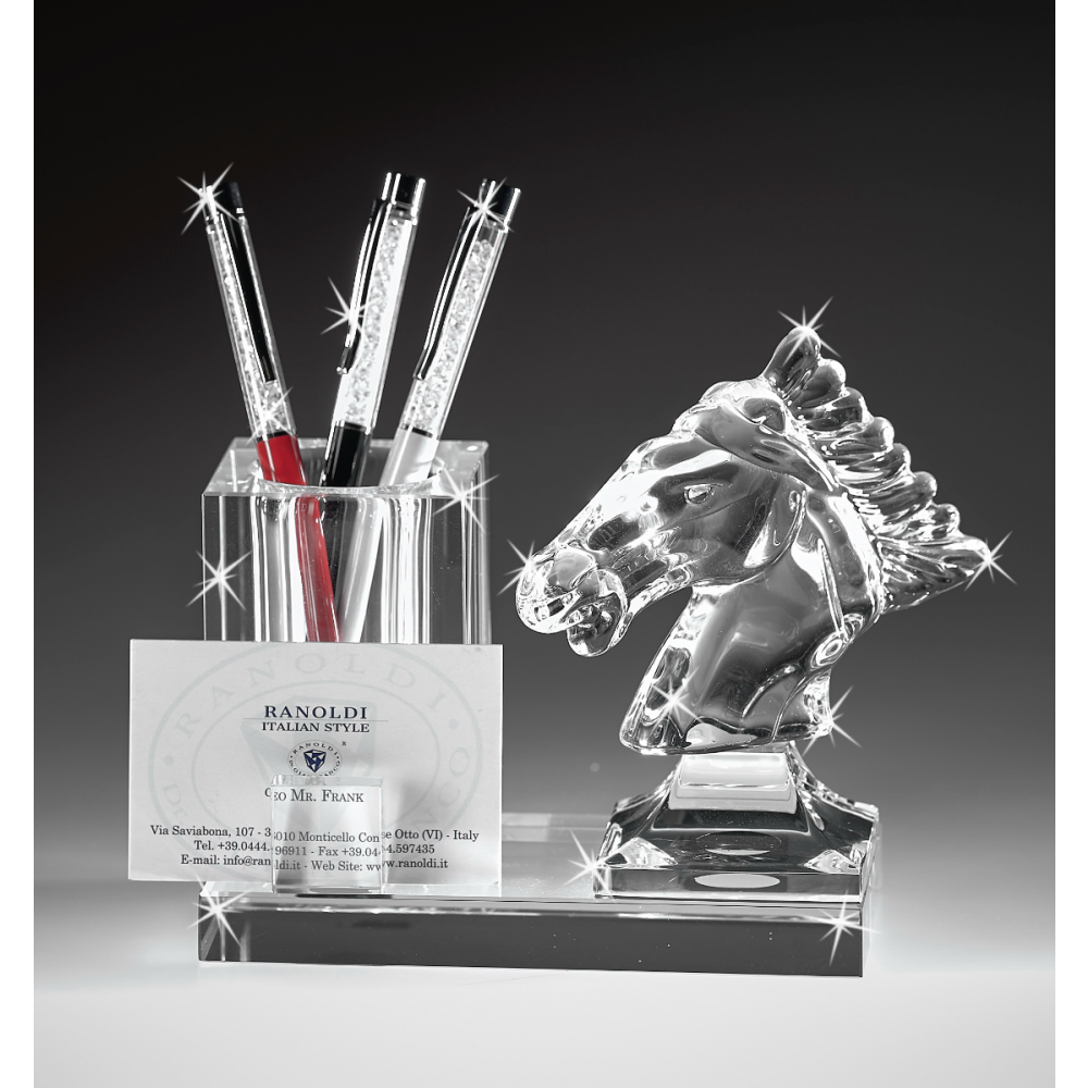 Set de Escritorio con Caballo de Cristal
