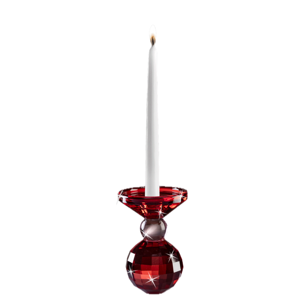 Candelabro de Cristal Esferas Rojas