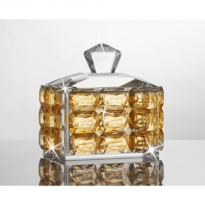 Cofre de Cristal Ambar Rectangular 10cm