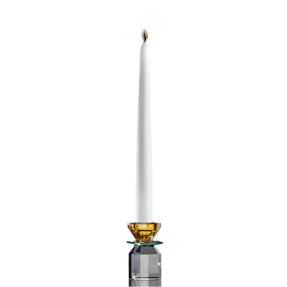 Candelabro de Cristal Turquesa y Ambar 10cm