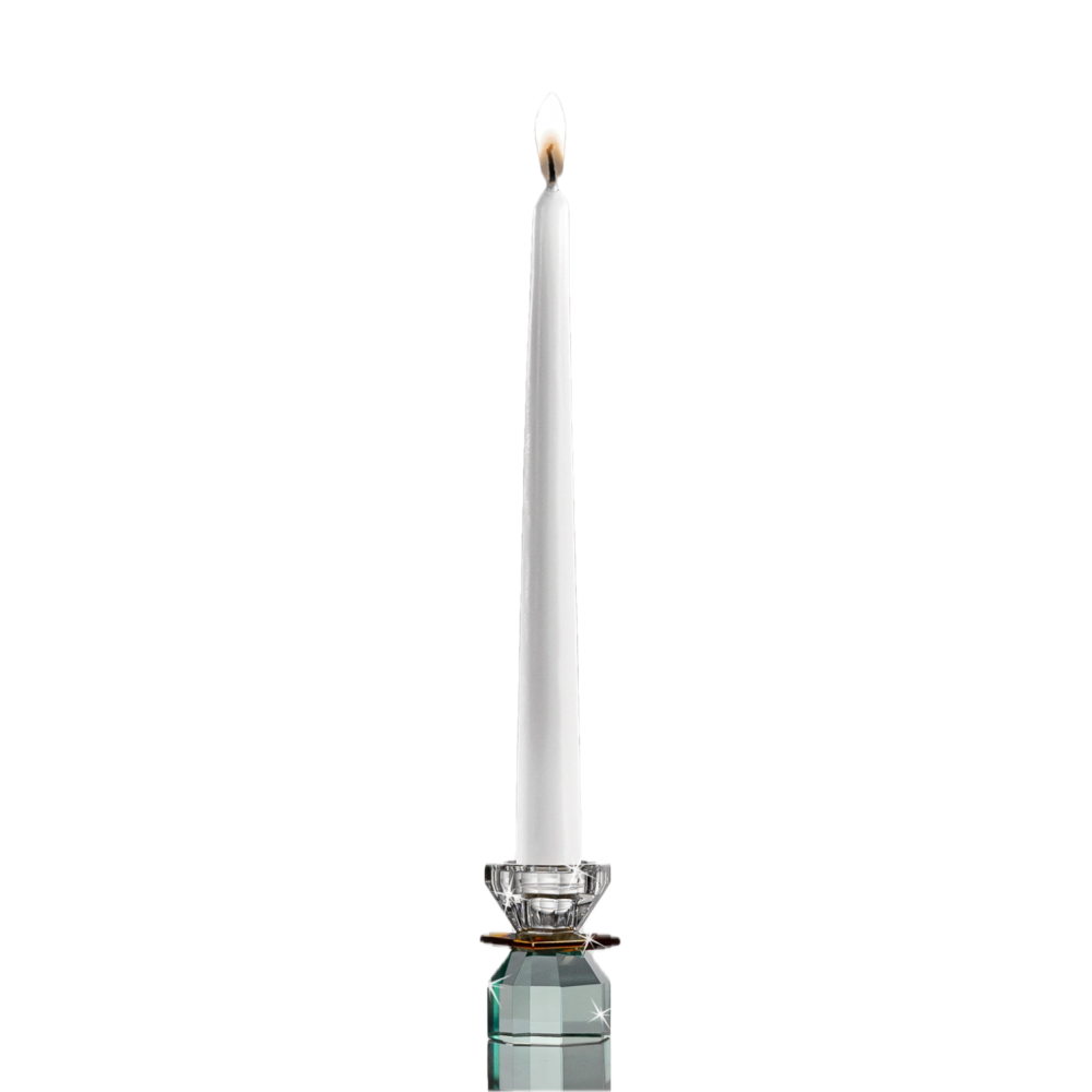 Candelabro de Cristal Turquesa y Ambar 8cm