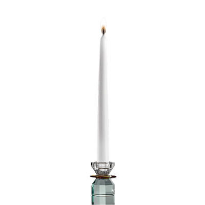 Candelabro de Cristal Turquesa y Ambar 8cm