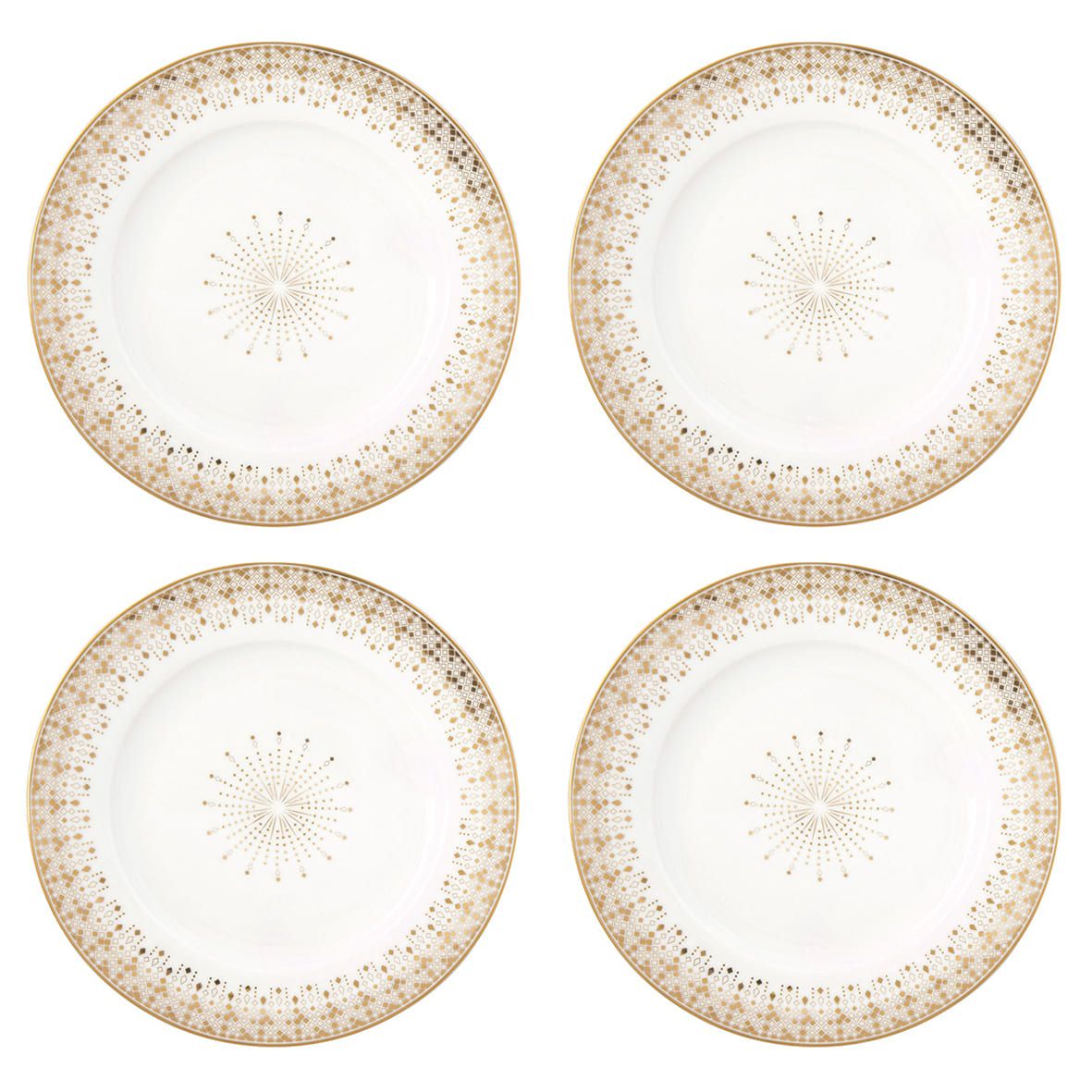 Set de 4 Platos de Postre Birds Festive