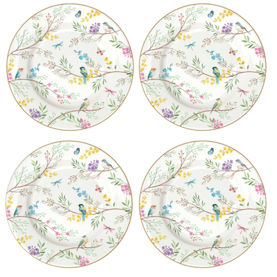 Set de 4 Platos de Postre Birds Melody