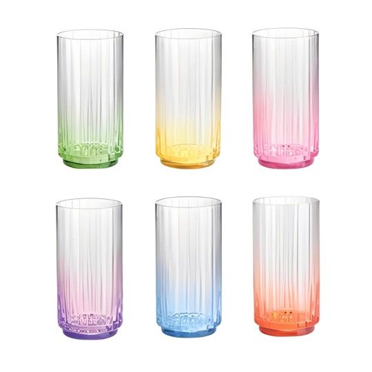 Set de 6 Vasos Altos Rainbow