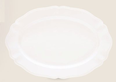 Bandeja Ovalada de Porcelana Perle White