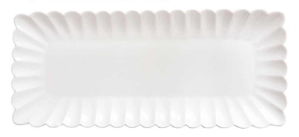 Bandeja Rectangular Porcelana Lifestyle White