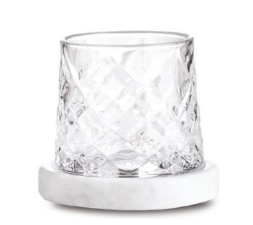 Vaso Swivel con Coaster de Marmol Gris MM