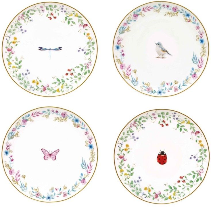 Set de 2 Platos de Postre de Porcelana Fancy Garden