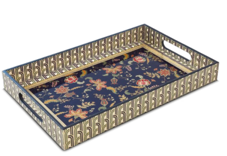 Bandeja Rectangular Paisley Blue