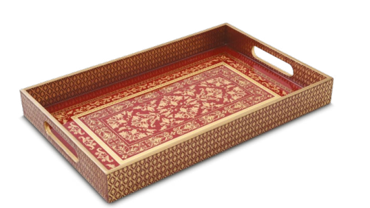 Bandeja Rectangular Baroque Red