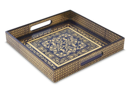Bandeja Cuadrada Baroque Beige Blue