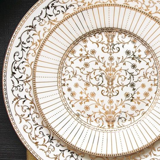 Vajilla Golden de Porcelana 12 Puestos