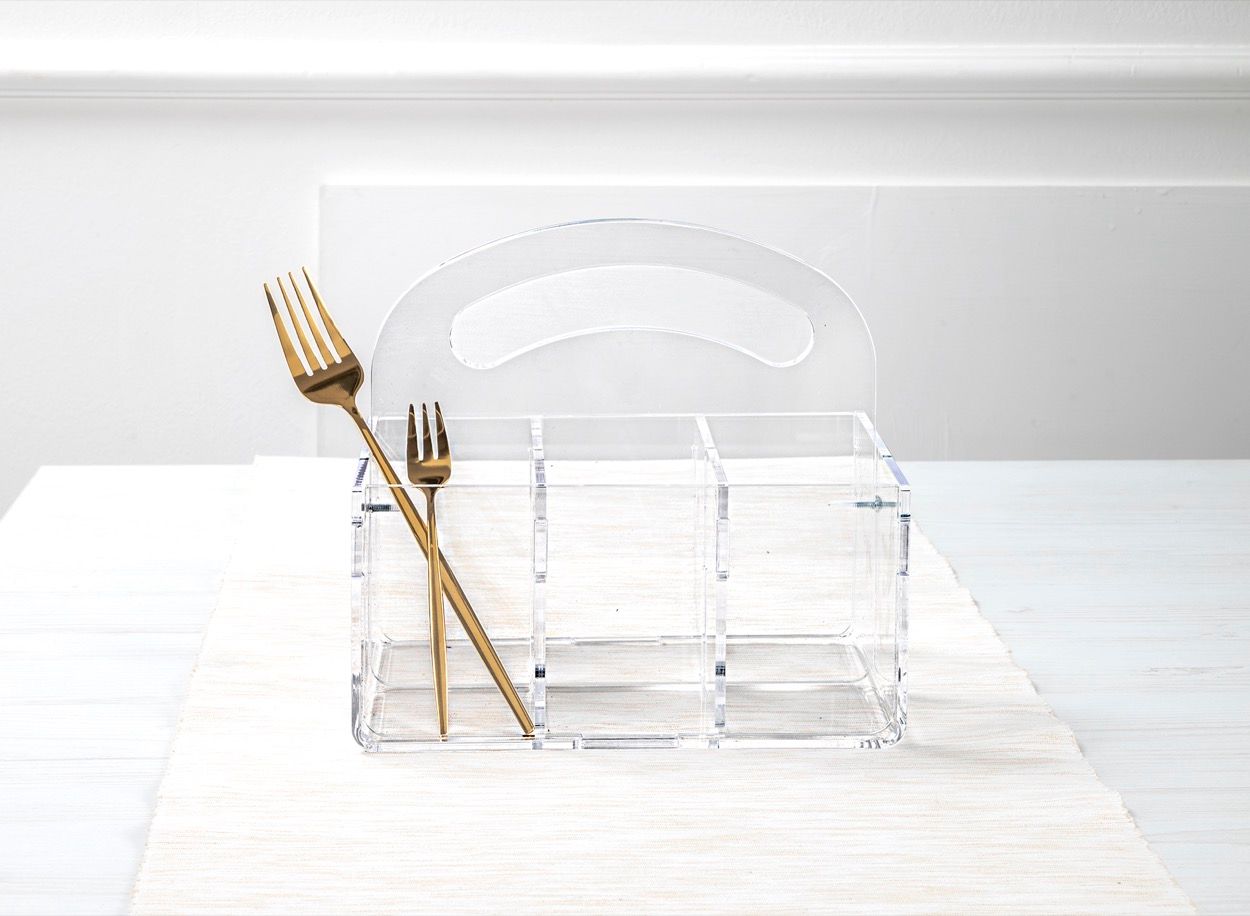 Portacubiertos con Mango Serving (6 Divisiones) Transparente