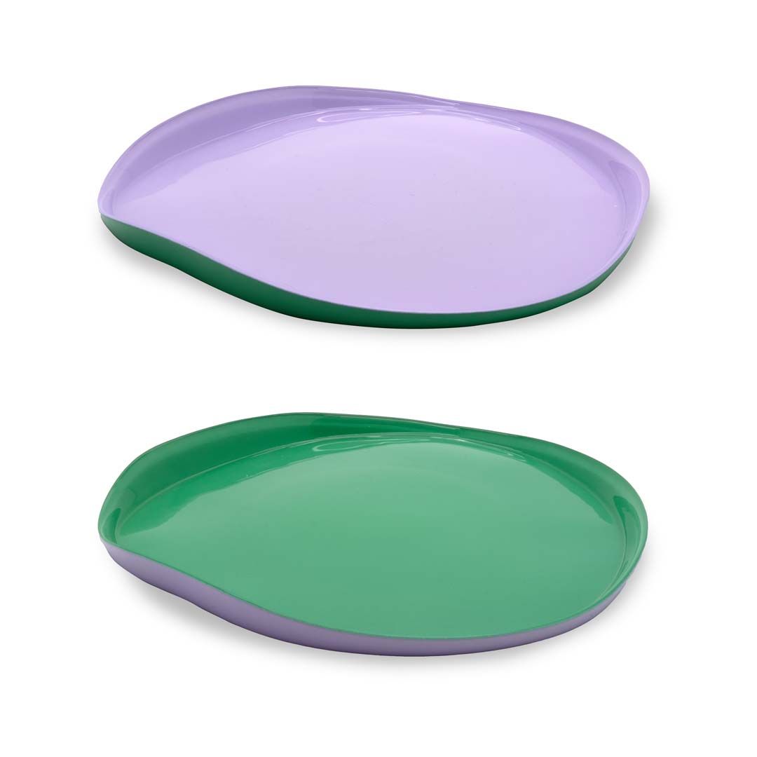 Set de 2 Bandejas 21cm Lila y Verde