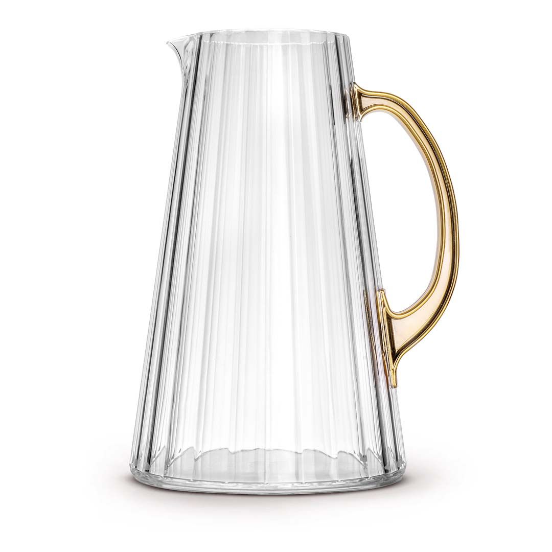 Jarra Acrilica 2.3L Transparente y Dorado