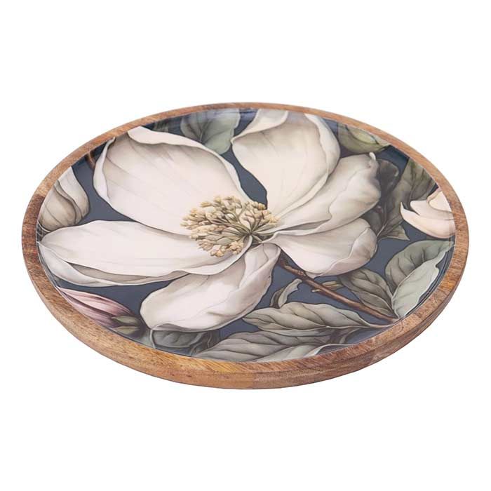 White Magnolia Bandeja Redonda