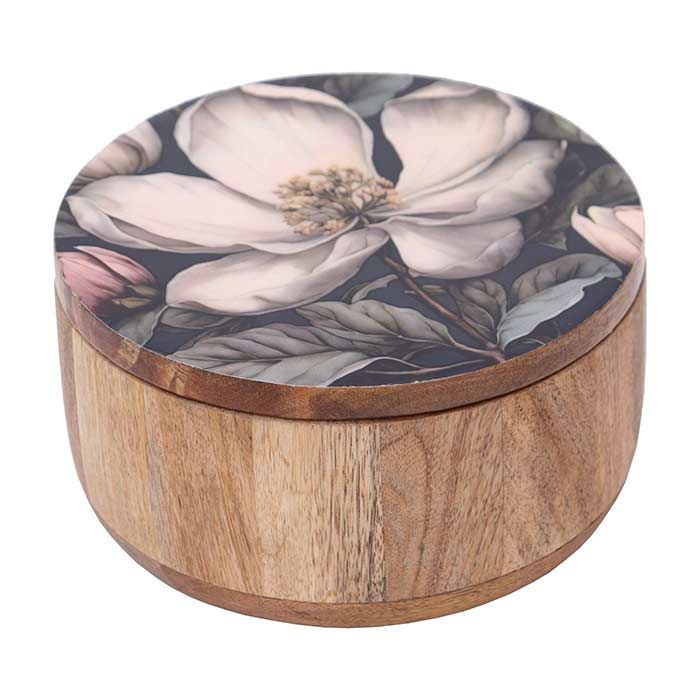 White Magnolia Round Box