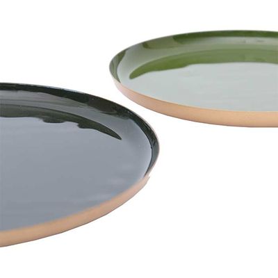 Set de 2 Bandejas Redondas Green Palette