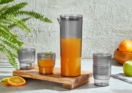 Set de Jarra y 4 Vasos Smoke