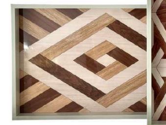 Bandeja Rectangular con Borde Blanco