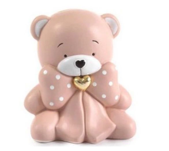 Teddy Bear Rosado de Porcelana 12cm