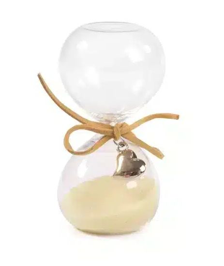 Reloj de Arena Corazon Dorado Beige