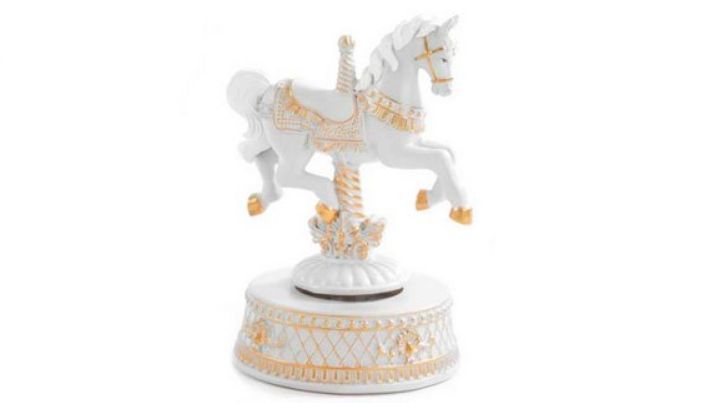 Caballito de Carrusel Musical Blanco 16,5cm