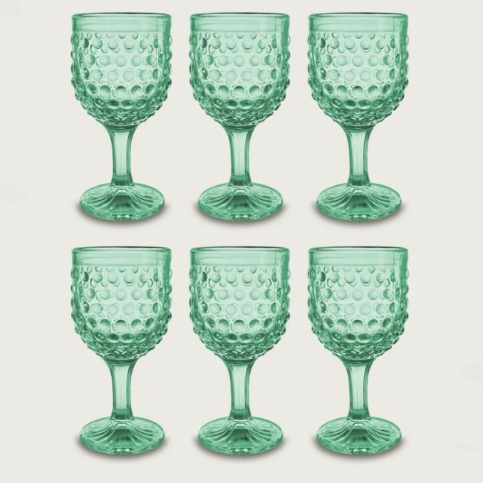 Set de 6 Copas Blossom Verdes