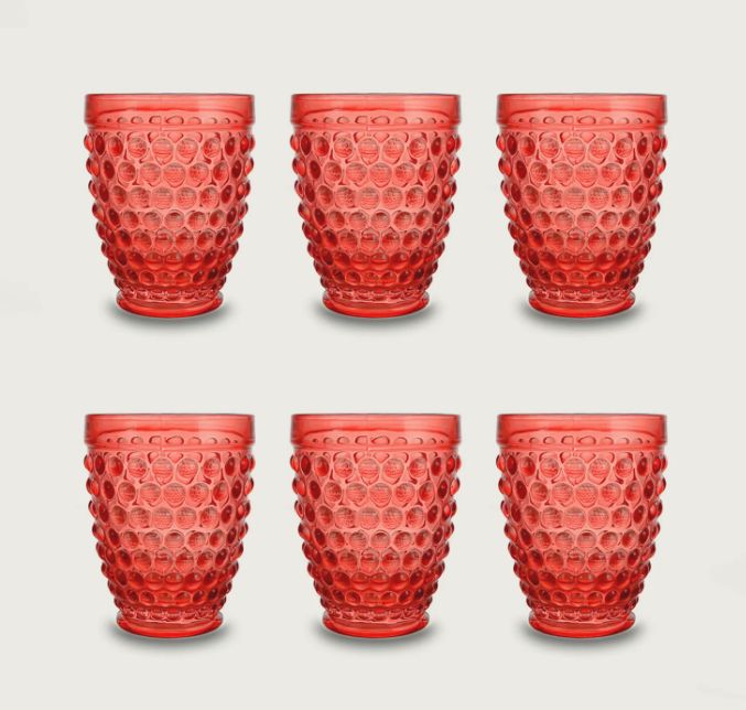 Set de 6 Vasos Bajos Blossom Rojos