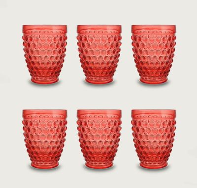 Set de 6 Vasos Bajos Blossom Rojos