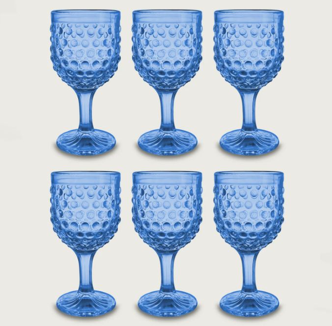 Set de 6 Copas Blossom Azules