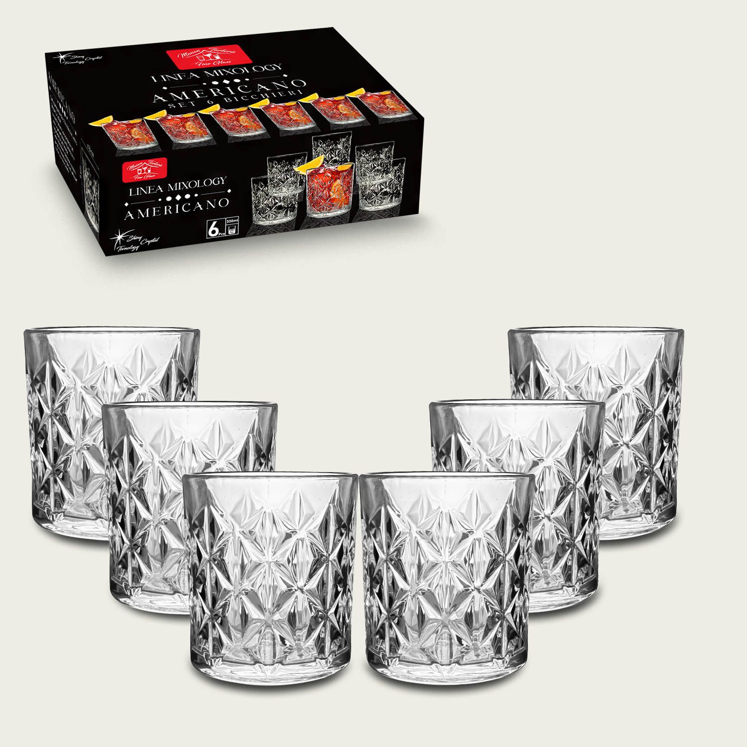 Set de 6 Vasos Bajos Americano