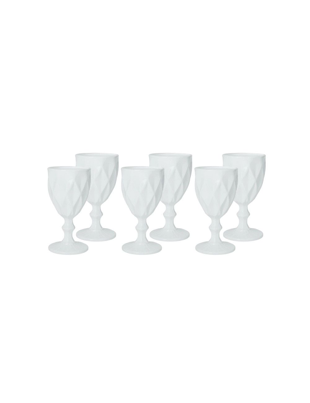 Set de 6 Copas Diamante Blancas