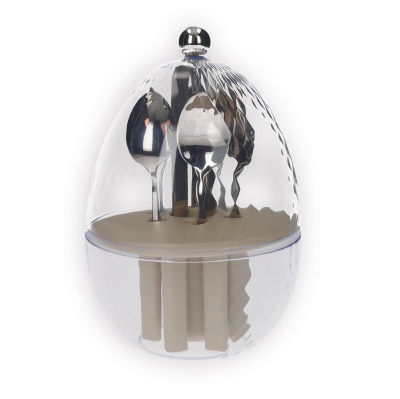 Mini Huevo Portacubiertos (Cucharas) Transparente