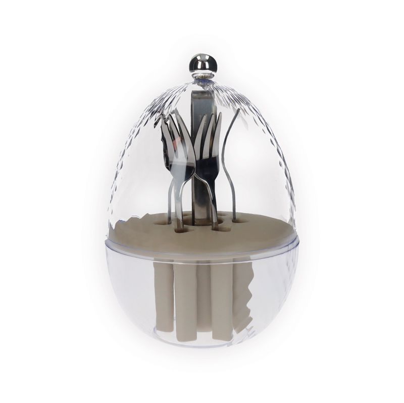 Mini Huevo Portacubiertos (Tenedores) Transparente