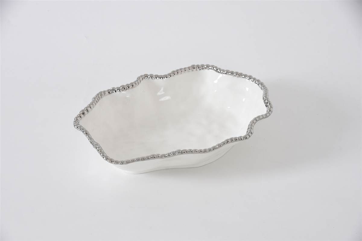 Bowl Rectangular Blanco (Plateado)