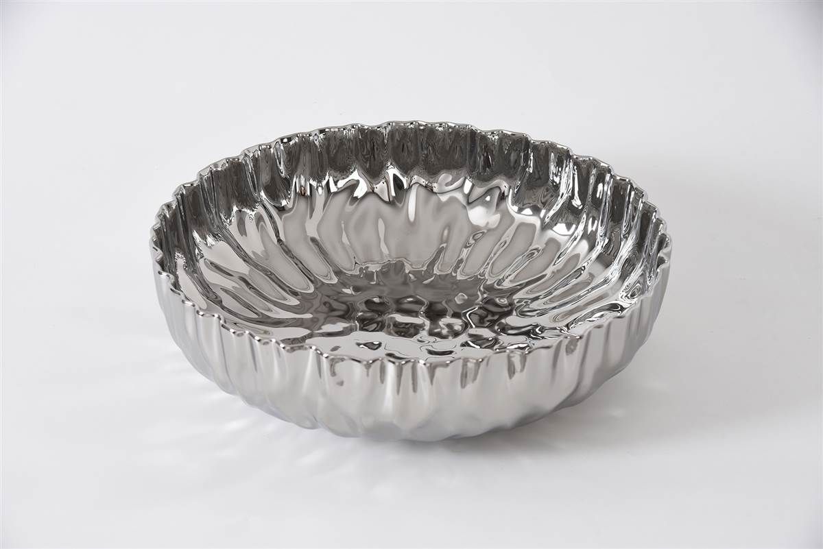 Bowl Extra Grande Poco Profundo Plateado