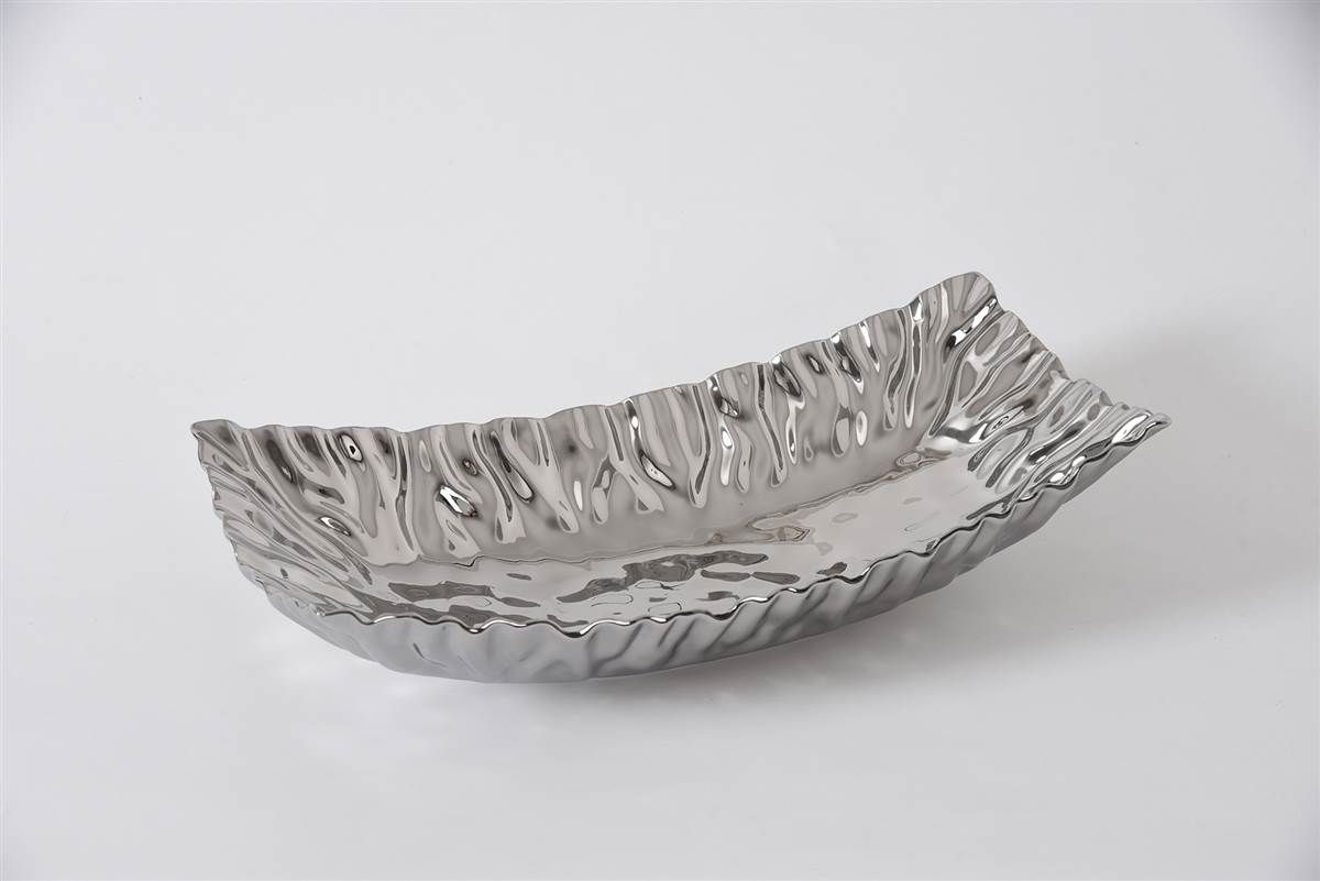 Centro de Mesa Rectangular Plateado