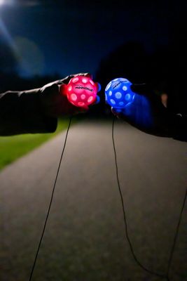 Bounceback LED- Moon Ball on a Leash Anaranjada