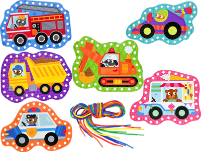 Lacing Cards Cars and Trucks